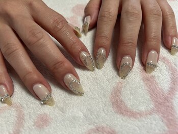 ビアンカ フロム中武立川店(Bianca)/キラキラハートネイル☆¥10000