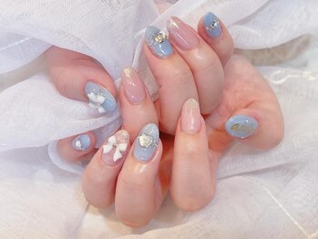 ネイルサロン デコール(NAIL SALON Decor)/リボンハートイニシャルネイル