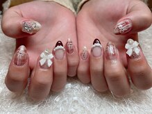 レアネイル 新宿(le'a nail)/赤フリルネイル