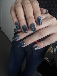ネイビーニュアンスネイル