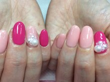 ネイルネイル 南森町店(nailnail)/濃淡ピンクでシンプル可愛い♪