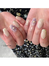 ぷっくりフラワーネイル