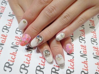 ネイル リッチ(Nail Rich)/お花アート×ミラー