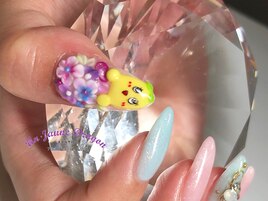 【自爪ネイル】ふなっしーネイル