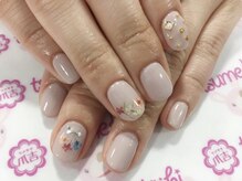 ネイルサロン 爪吉/フェエミニンなフラワーネイル☆