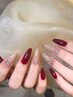 【Hand】チップ長さだし10本、4本デザイン¥8500