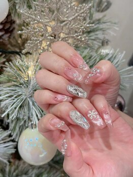 デリーネイル(Dely_nail)/雪の女王/透明感ネイルアート