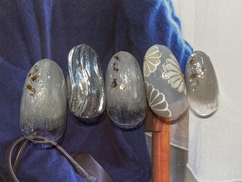 シエルネイルスタジオ 新宮店(Ciel nail studio)/【8300円】和風花柄ネイル