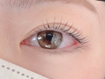 ビューティーサロン カーリー(BeautySalon KARLY)の写真/下向きの方や上がりまつ毛が好きな方！目元をキュートに★LEDマツエクで持続力◎束感でさらにキュートに！