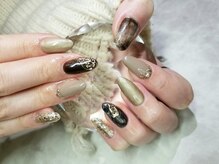 シュガーネイル(sugar nail)/ブラウンニュアンスネイル