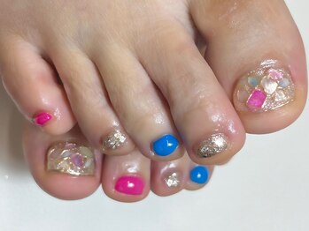 親指埋め尽くし　シルバーラメ