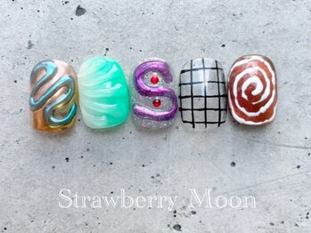 サロンストロベリームーン(Salon Strawberry Moon)/ちぐはぐネイル ¥8500