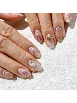 アワージャム(Our Jam)/綺麗めホワイトオーロラネイル