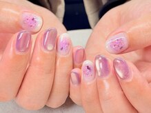 グロスネイル(gloss nail)/ジェルアート/押し花ネイル