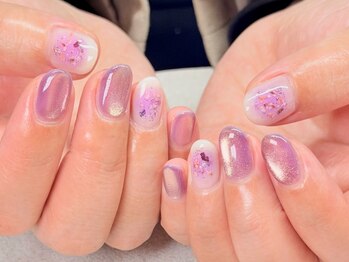 グロスネイル(gloss nail)/ジェルアート/押し花ネイル