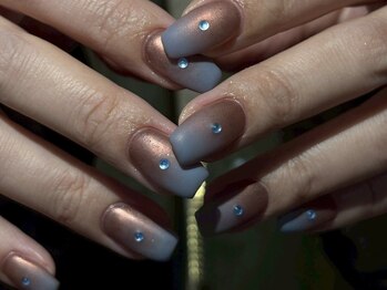 ラクエ(Laque)/ブルー ブラウン マットネイル