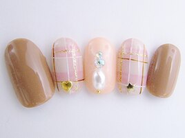 【6990】ピンクブラウンチェック