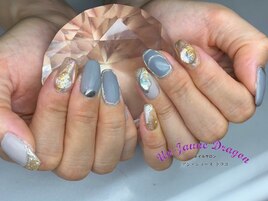 【自爪ネイル】グレーネイル