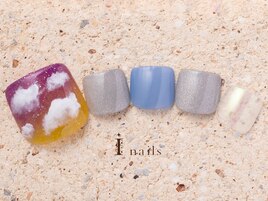 夕空グラデフットネイル8480円