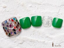 アイネイルズ 横浜WEST店(I-nails)/グリーンホロしずく8480円