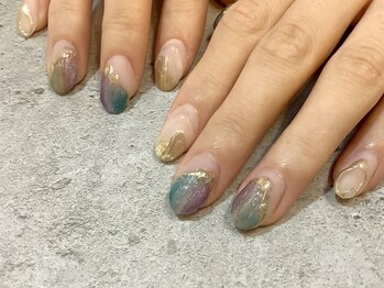 ミラーライン×ニュアンスネイル