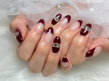 プティ アイビューティ 京橋店(peTiT eyebeauty)/シンプル　ボルドーネイル