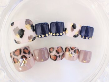 ネイルサロン あかねいろ/クリスマス　アニマル柄　フット