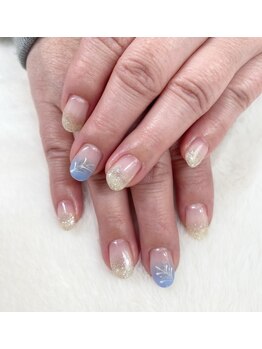 はあとねいる 宇都宮御幸ヶ原店/フラワーグラデーションネイル