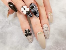 ツイードチェックネイル¥9000～