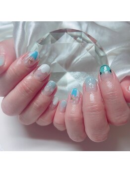 フェアリーグロウネイル(Fairy Glow Nail)/持ち込み梅雨ネイル
