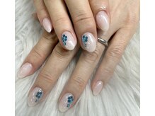 マヌスキュア/ブルーフラワーネイル