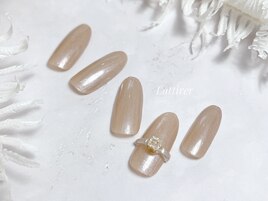 指輪ネイル　ベージュ