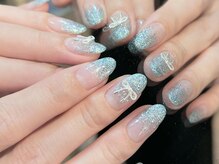 アイネイルズ 渋谷店(I nails)/【Karin.m】ラメグラリボン