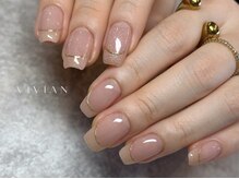 ヴィヴィアン ネイル(Vivian nail)/マグネット　フレンチ　春ネイル