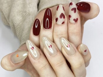 パラジェル バレンタインネイル