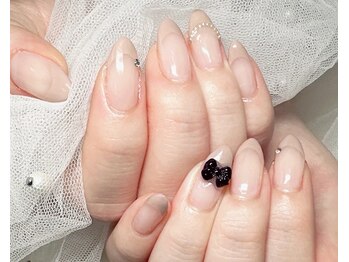 ジェー エス シー ネイル(J.S.C.nail)/フレンチ/シンプル/大人/リボン