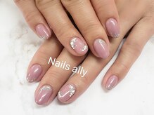 ネイルズアリー 立川店(Nails ally)/ストーン×ピンク