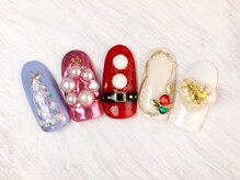 ユースタイル 新宿店(U-style)/クリスマス手書きネイル