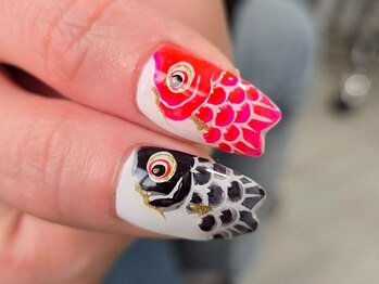 ネイルフロンティア 吉祥寺(NAIL FRONTIER)/F手描き鯉のぼり14980円
