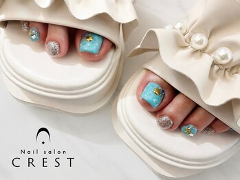 クレスト 高槻店(CREST)の写真/【フットネイルはCREST☆】こだわりのある豊富なデザインで足元を華やかに♪夏を楽しむフットネイル♪¥6250