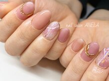 アネラ(ANELA)/ピンク大理石ネイル