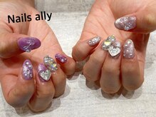 ネイルズアリー 立川店(Nails ally)/韓国ネイル×リボン×ハート×秋