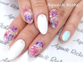 【水彩風シールネイル】