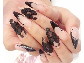 3d ばら 薔薇 卒業式ネイル 渋谷