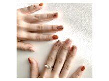 リッシュネイルアンドアイラッシュ グランデ(Riche nail&eyelash grande)/オレンジブラウン×べっ甲