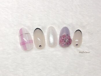 モフルール(Mofuleur)/チェック・立体フラワー