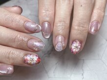 シキナ(shikina)/ダリア　フラワー　手描き