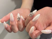 ネイル アヴァンス あべのルシアス店(Nail AVANCE.)/ホワイトミラー　miyu