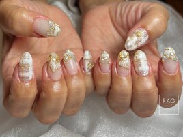 クリスマス/ホワイトネイル