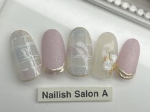 ネイリッシュサロン エー(Nailish Salon A)/ガーリーチェックネイル